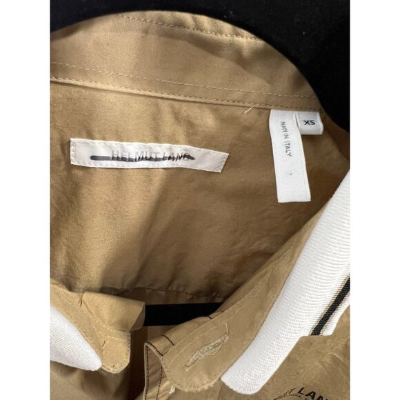 Helmut Lang Logo-Print Cotton Button-Up Shirt Beige Men’s XS $444 - Picture 3 of 6